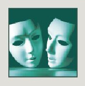 Two theatre masks icon